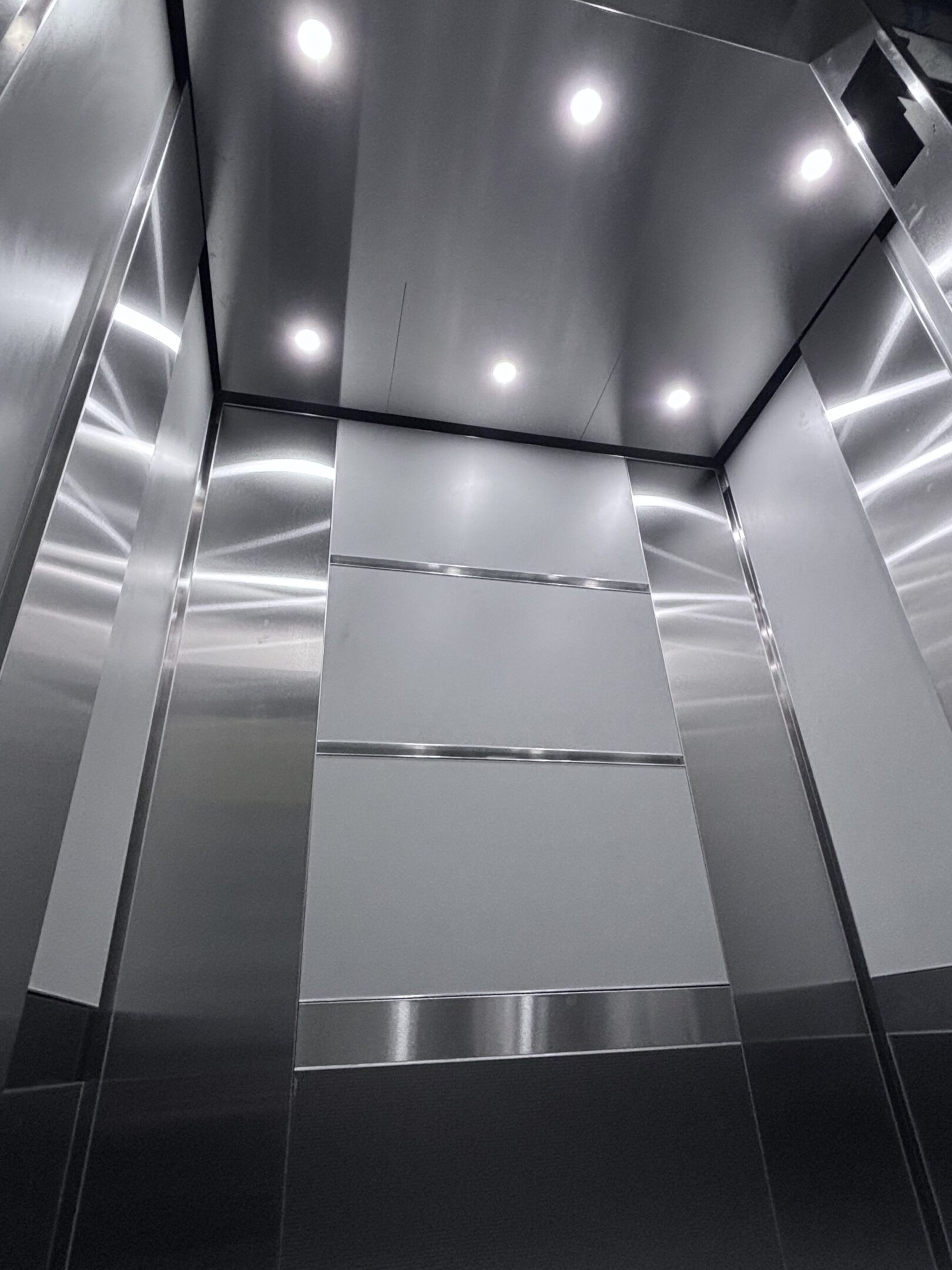 Dove Grey & Stainless Elevator Cab — Chelsea — view 2
