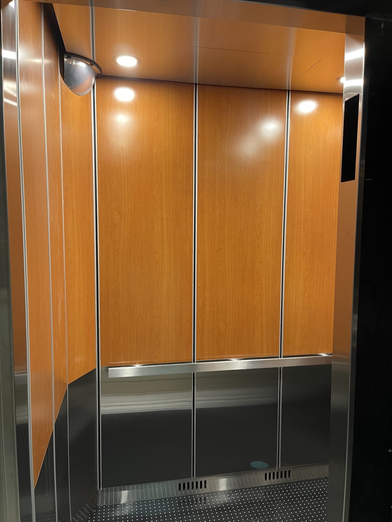 Wild Cherry & Stainless Elevator Cab — Hamilton Heights — view 5
