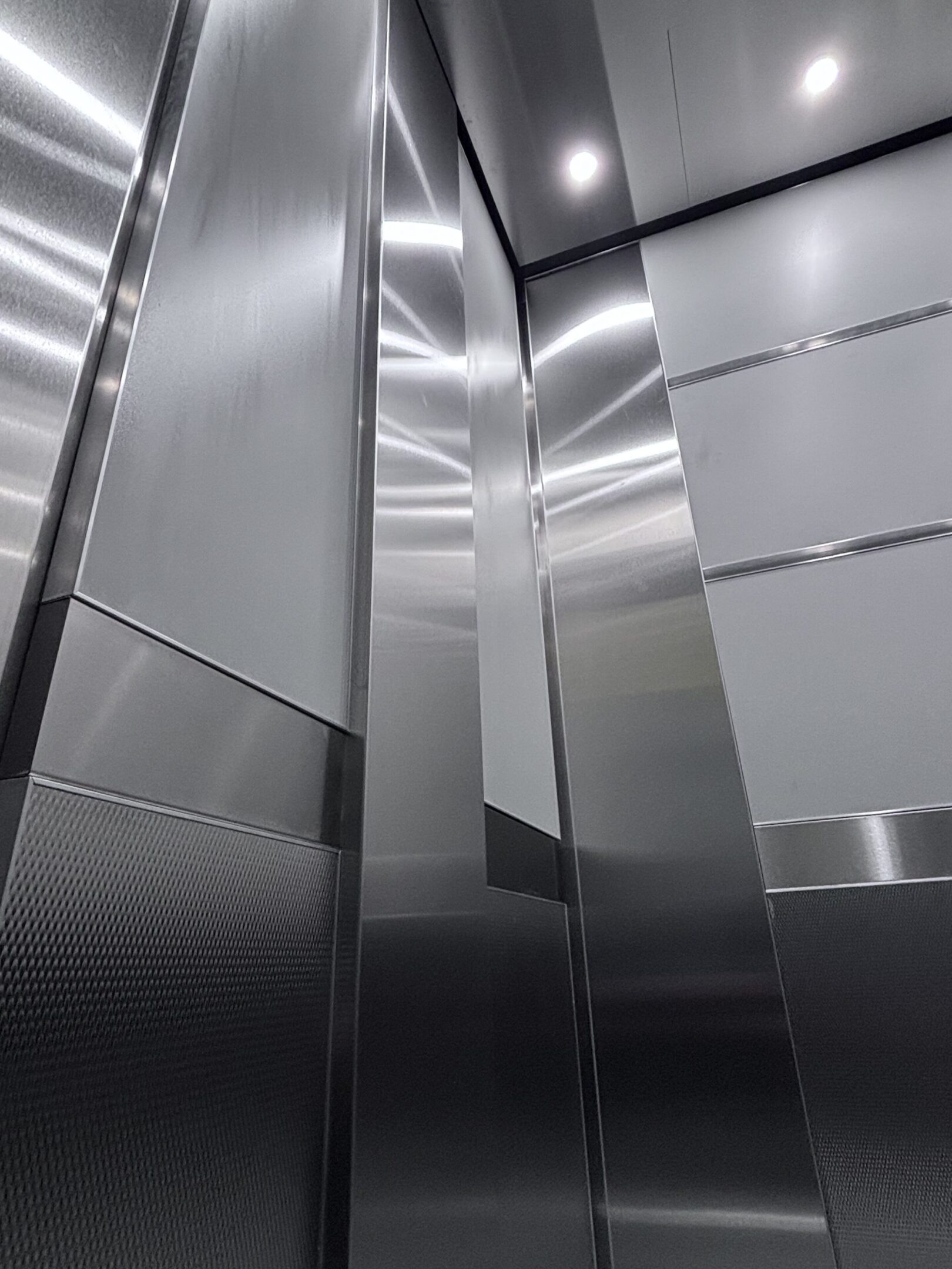 Dove Grey & Stainless Elevator Cab — Chelsea — view 3