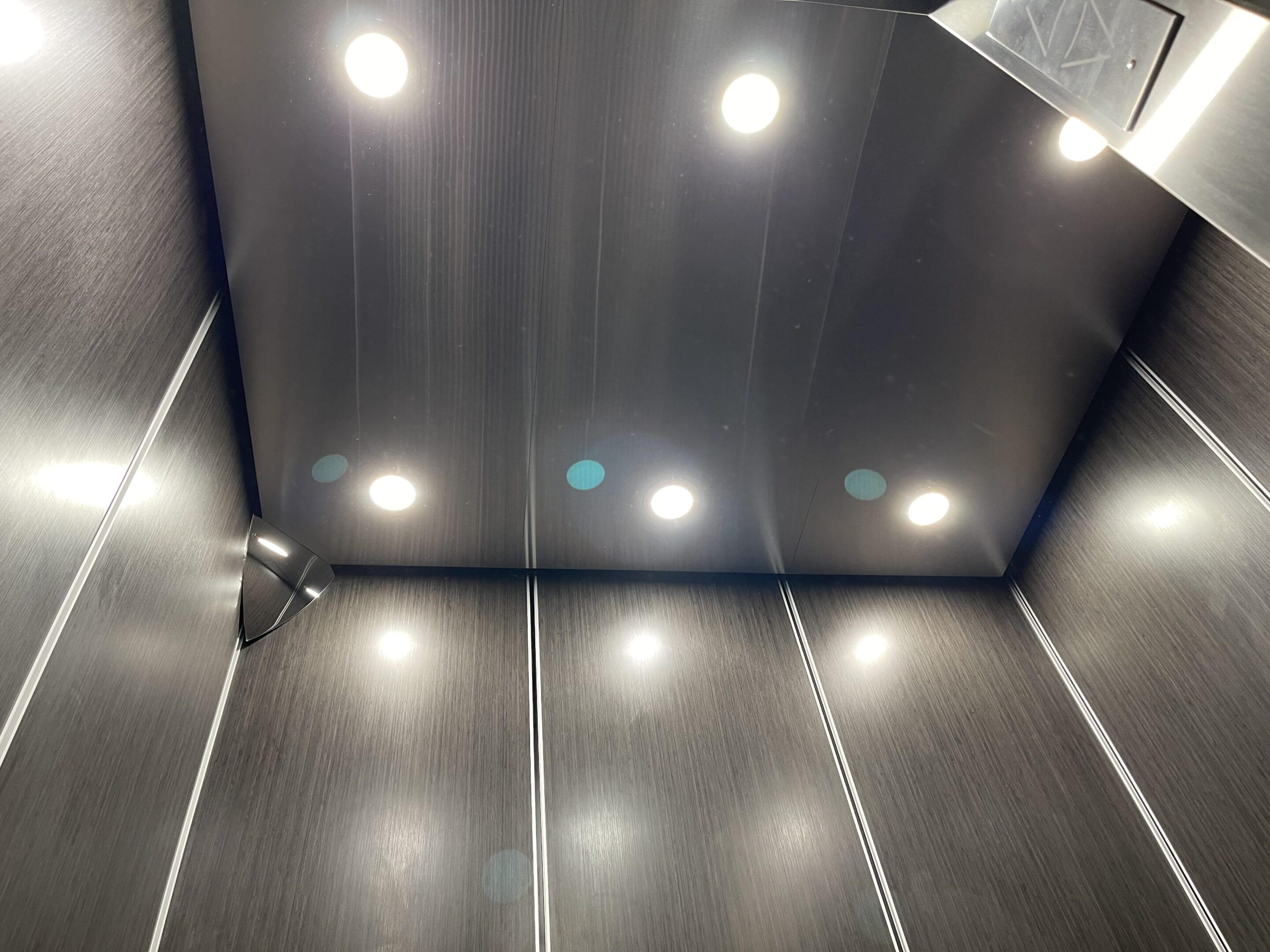 Asian Night & Woodgrain Stainless Elevator Cab — Upper East Side — view 2