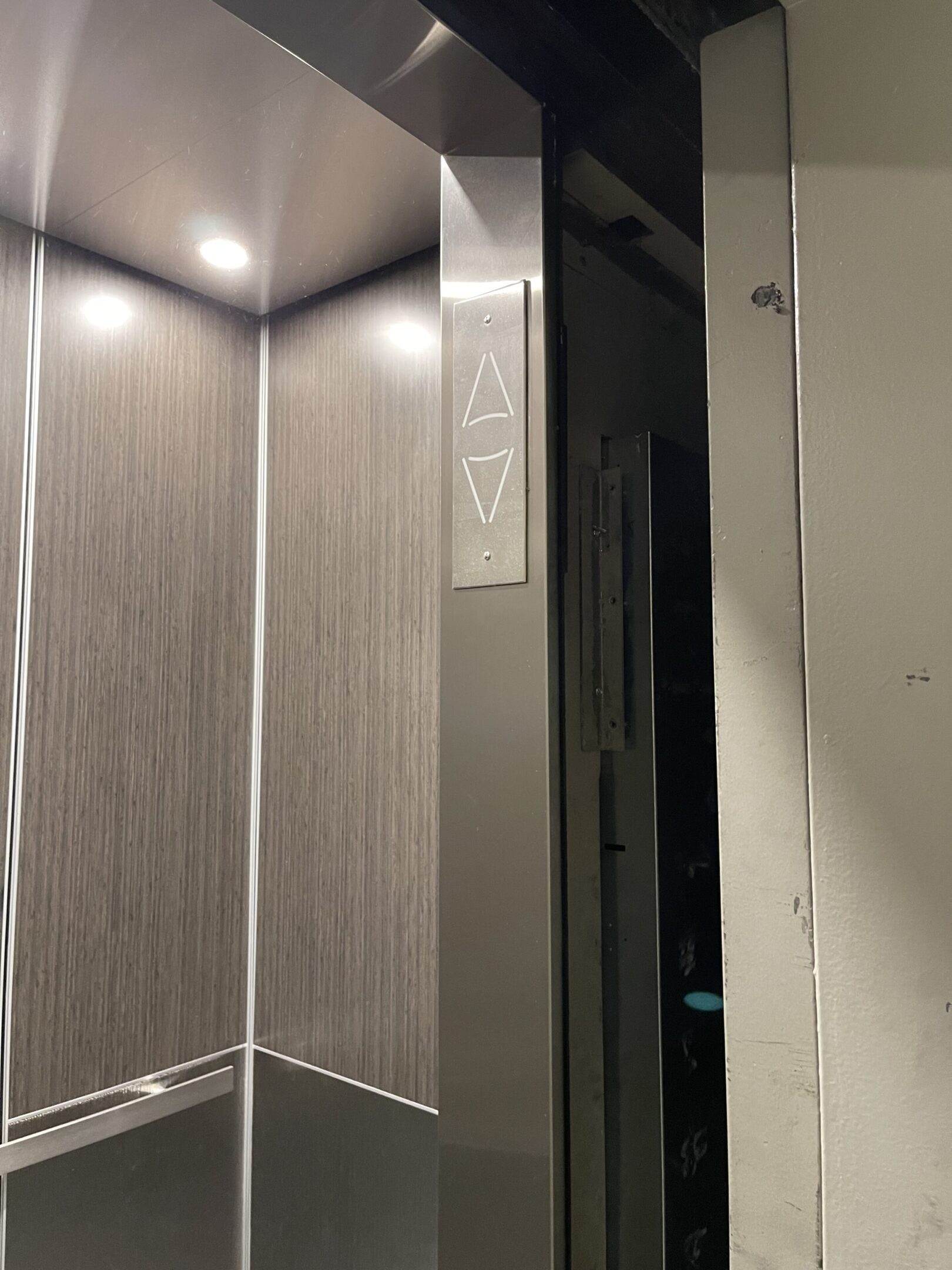 Asian Night & Woodgrain Stainless Elevator Cab — Upper East Side — view 5